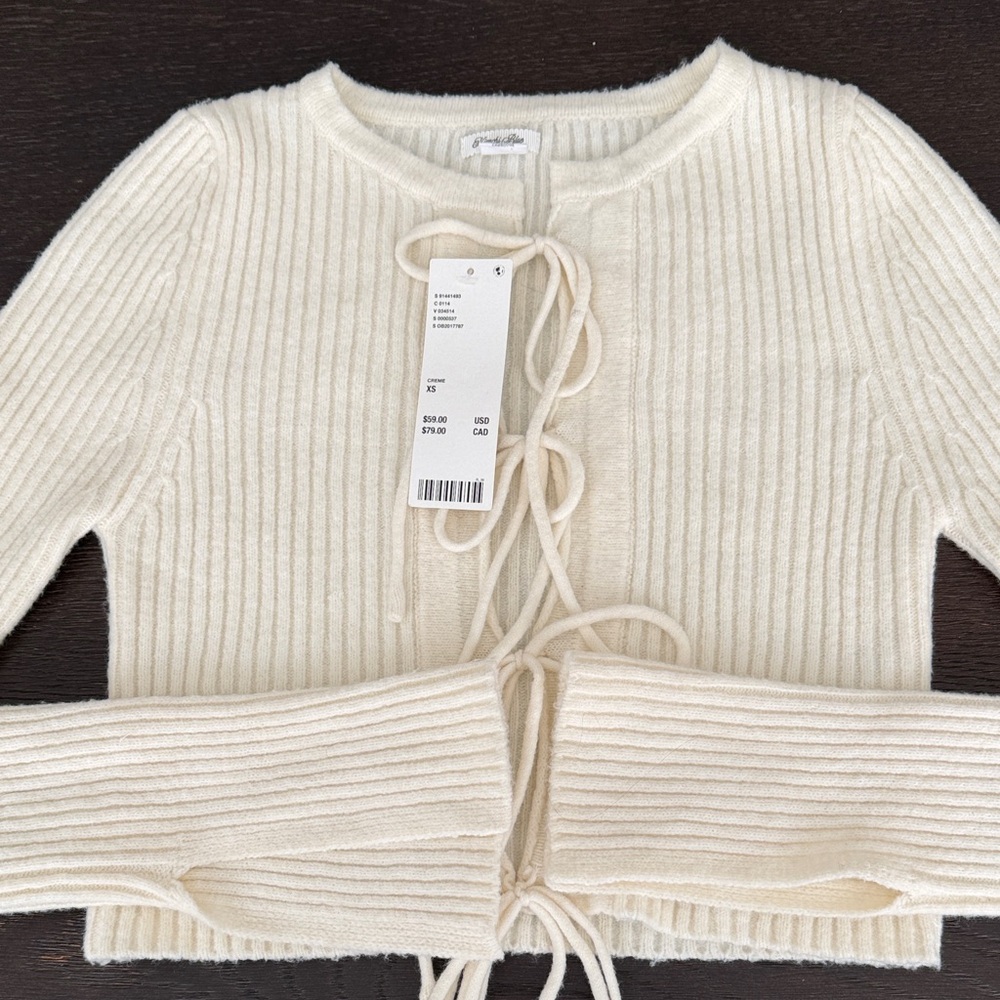 Kimchi Blue Jane Bow Tie-Front Cardigan